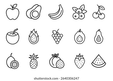 set of fruits and vegetables
