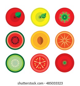 set of fruits and vegetables