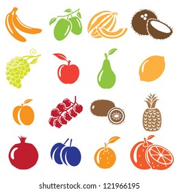 Set of fruits and vegetables icons