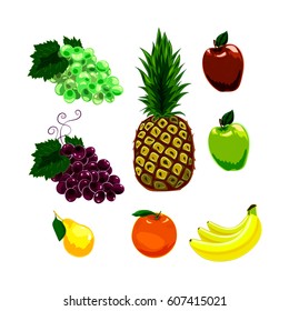 Set of fruits.vector illustration