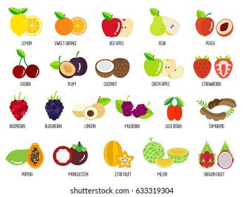 Set of fruits.Vector illustration