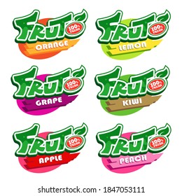 Conjunto de logotipo Fruto,Ilustración vectorial. 
Aplicable a las cubiertas, pegatinas, productos.