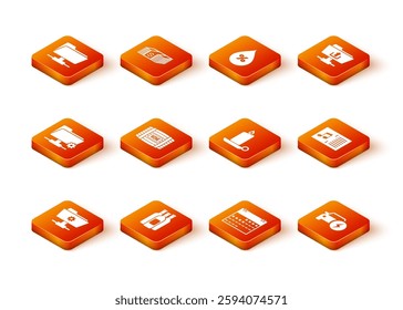 Set FTP settings folder, Bottles of wine, , Wooden barrel for, Calendar and Burning candle candlestick icon. Vector