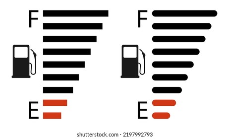 Set of Fuel gauge icon showing full. Vector illustration. Eps 10.