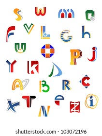 Set of full alphabet letters in different design, such logo. Jpeg version also available in gallery