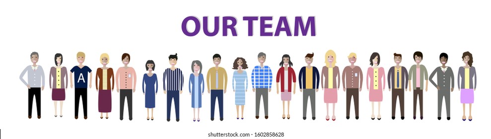 Set of full body diverse business people. Flat icons design white isolated. Vector graphic illustration. Man and woman, Different nationalities characters