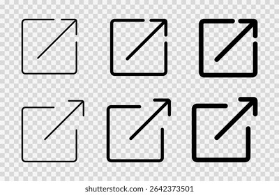 Set of "Full Screen" icons. Full screen extension icon in outline, flat and simple design set. Vector illustrations EPS10