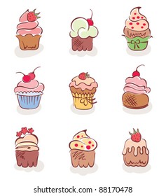 A set of fun cakes