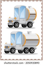 A set of fun car tanks. Isolated on white background. Vector illustration.