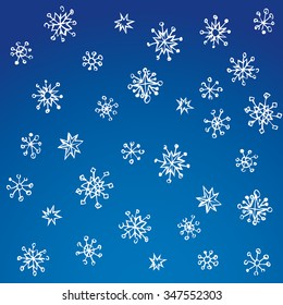 Set of fun cute eve natal simple icy asterisk blue sky card template for wrapping nativity design. Freehand outline ink hand drawn sign sketchy in scribble retro style pen on paper with space for text