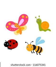 set of fun insects