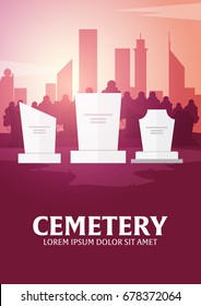 Set of Funeral services and Funeral agency banners. Cemetery. Vector illustration