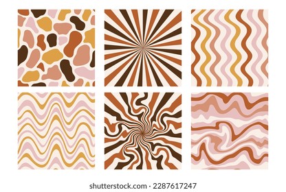 Set of Funky Abstract Backgrounds Vector Design.