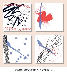 Set of funky flyers, placards or invitations for festivales
