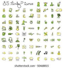 set of funky icons-green