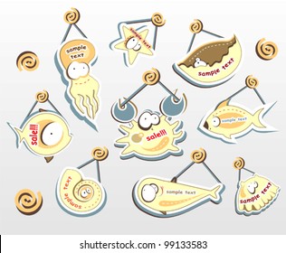Set of funny animal shapes