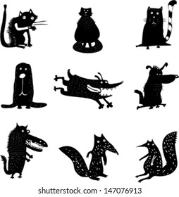 Set of funny animals