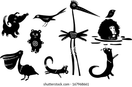 Set of funny animals