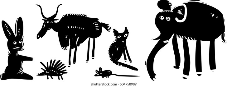 Set of funny animals