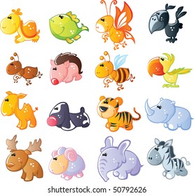 Set of funny animals