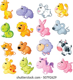 Set of funny animals