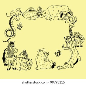 Set Of Funny Animals