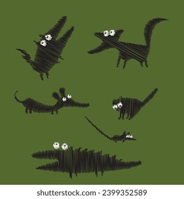Set of funny animals. Cartoon illustration.