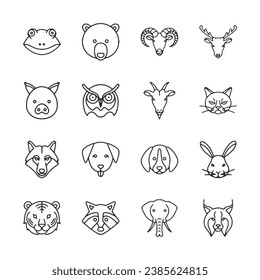 set of funny animals icon