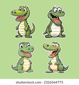 Set of funny birds character in many poses, kawaii mascot vector illustration sticker design