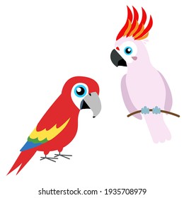 Set of funny birds, vector illustration