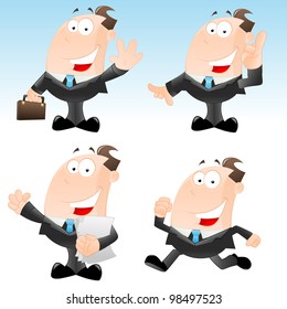 Set of Funny Businessmen