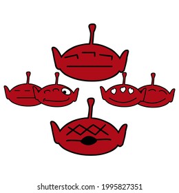 conjunto de dibujos animados alienígenas del cangrejo único