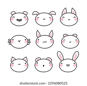 set of funny cartoon animals
