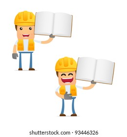 set of funny cartoon builder in various poses for use in presentations, etc.