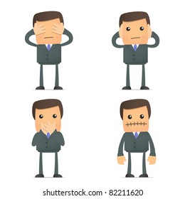 set of funny cartoon businessman in various poses for use in presentations, etc.