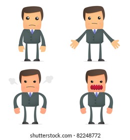 set of funny cartoon businessman in various poses for use in presentations, etc.