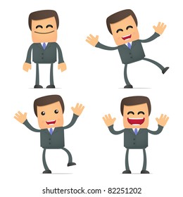 set of funny cartoon businessman in various poses for use in presentations, etc.