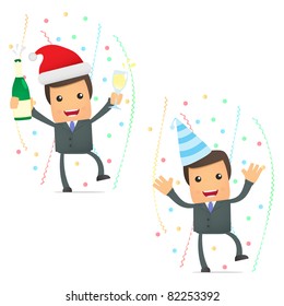 set of funny cartoon businessman in various poses for use in presentations, etc.