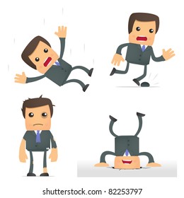 set of funny cartoon businessman in various poses for use in presentations, etc.