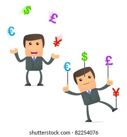 set of funny cartoon businessman in various poses for use in presentations, etc.