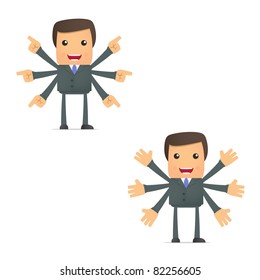 set of funny cartoon businessman in various poses for use in presentations, etc.