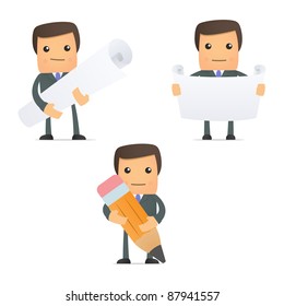 set of funny cartoon businessman in various poses for use in presentations, etc.