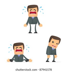 set of funny cartoon businessman in various poses for use in presentations, etc.