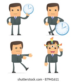 set of funny cartoon businessman in various poses for use in presentations, etc.