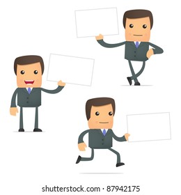set of funny cartoon businessman in various poses for use in presentations, etc.