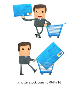 set of funny cartoon businessman in various poses for use in presentations, etc.