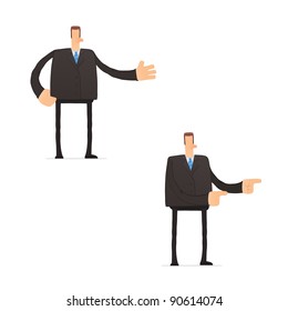 set of funny cartoon businessman in various poses for use in presentations, etc.