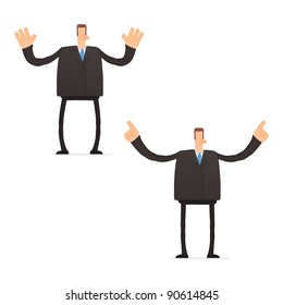 set of funny cartoon businessman in various poses for use in presentations, etc.