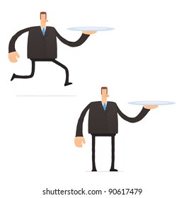 set of funny cartoon businessman in various poses for use in presentations, etc.
