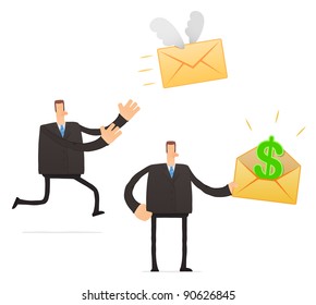 set of funny cartoon businessman in various poses for use in presentations, etc.